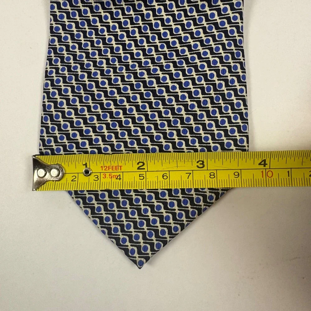 Lauren Ralph Lauren Tie Mens OS Blue Geometric Silk Woven Classic Necktie